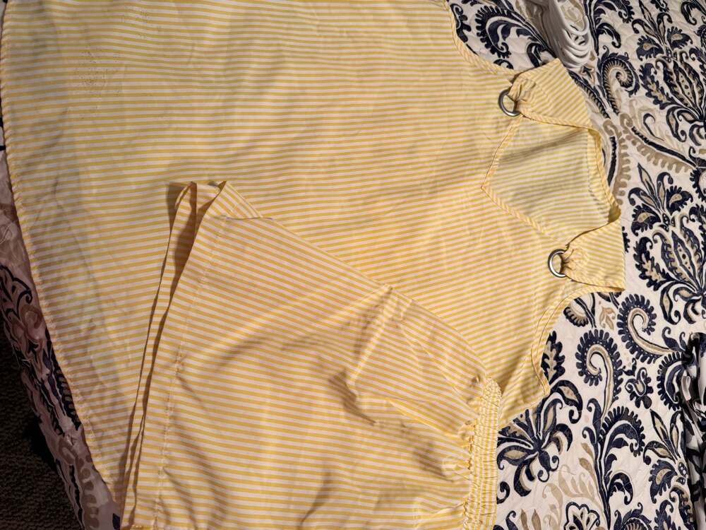 SHEIN women Yellow and White Striped Tank Top and Shorts Two-Piece Set